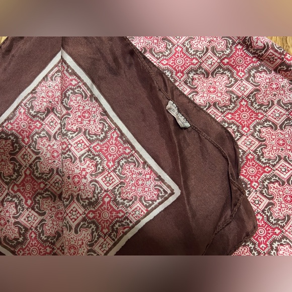 Vintage 1960-70’s LIBERTY of London Silk Scarf Made In England Brown/Red/Pink - Picture 11 of 16